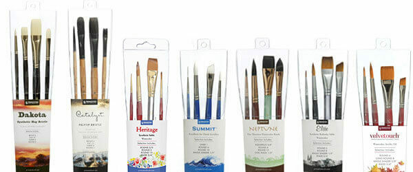 Princeton Real Value Brush Set - 9141, Golden Taklon, Short Handle, Set of  7